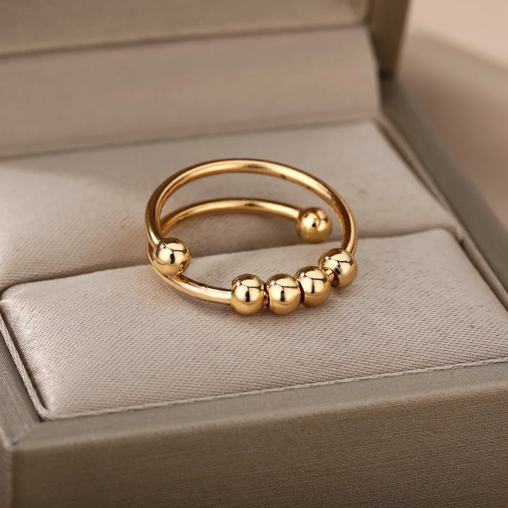Bague Spinner Anti-Stress — Acier Inoxydable Ajustable