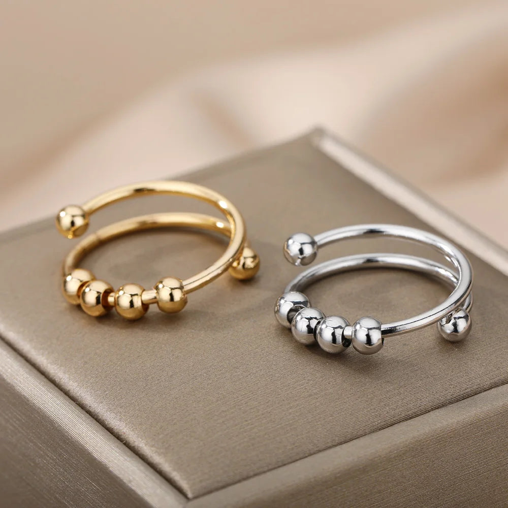 Bague Spinner Anti-Stress — Acier Inoxydable Ajustable