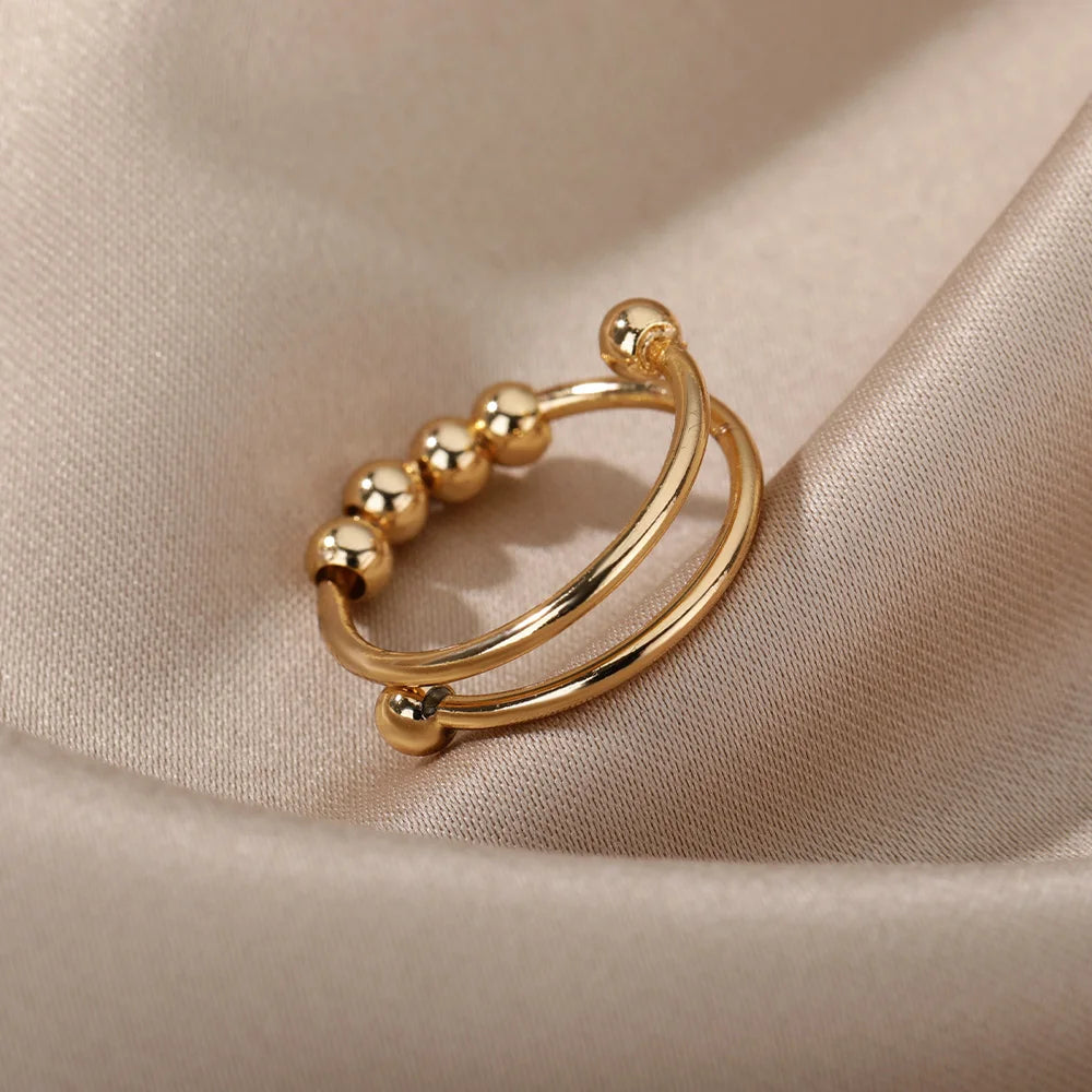 Bague Spinner Anti-Stress — Acier Inoxydable Ajustable