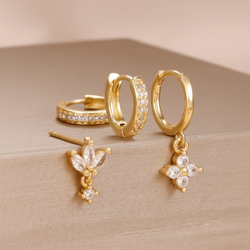 Boucles cristal satin