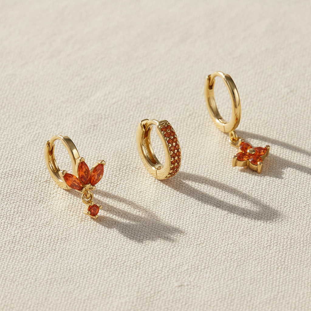 Boucles orange lin naturel