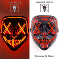 Masque LED Néon Lumineux Halloween - Sans Fil, 10 Couleurs - NovaPick