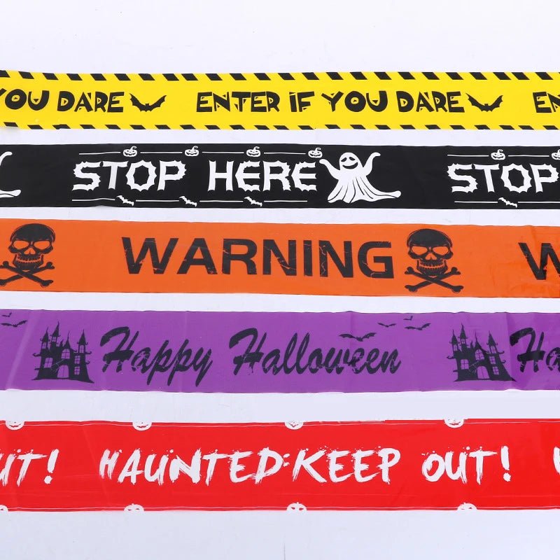 Ruban de Signalisation Crâne Halloween - Déco Fenêtre & Jardin - NovaPick
