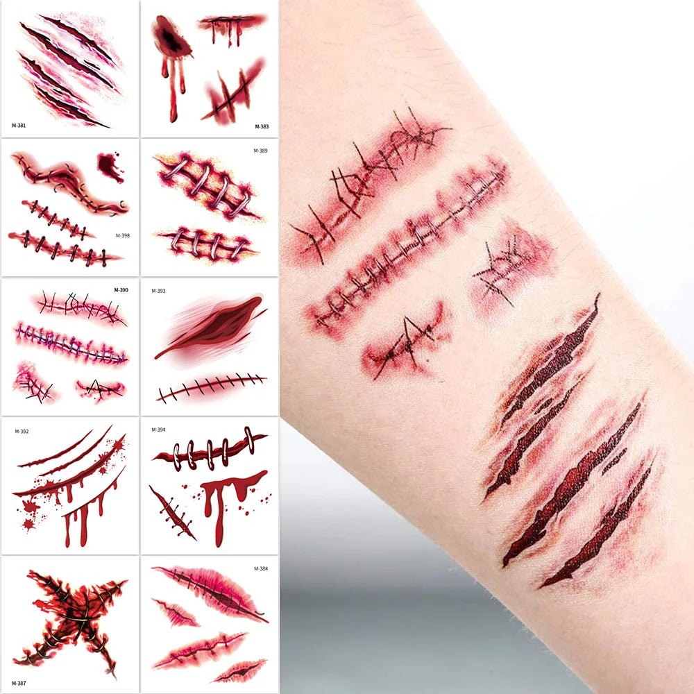 Tatouages Cicatrices 3D Réalistes Halloween - Waterproof (x20) - NovaPick