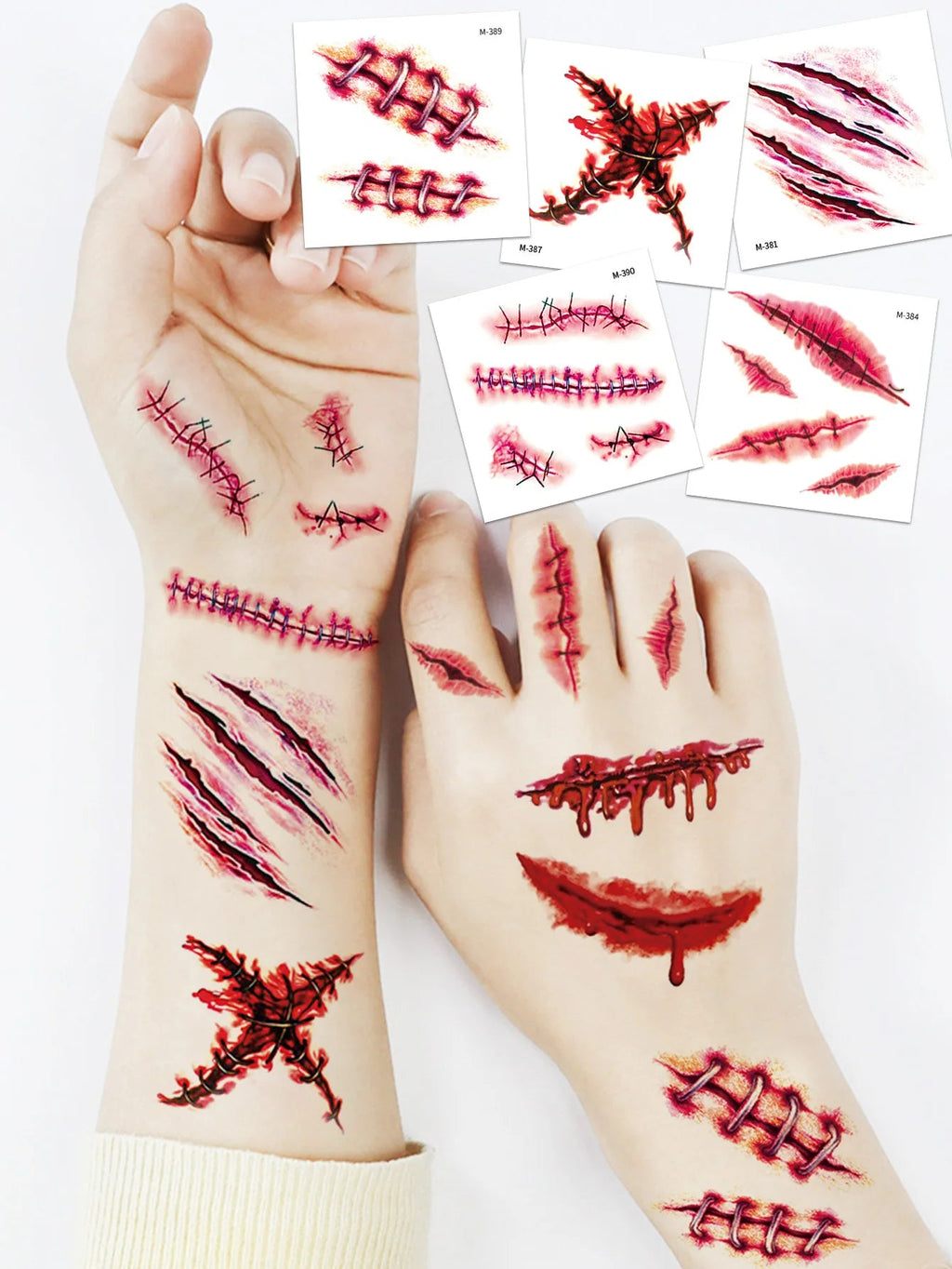 Tatouages Cicatrices 3D Réalistes Halloween - Waterproof (x20) - NovaPick