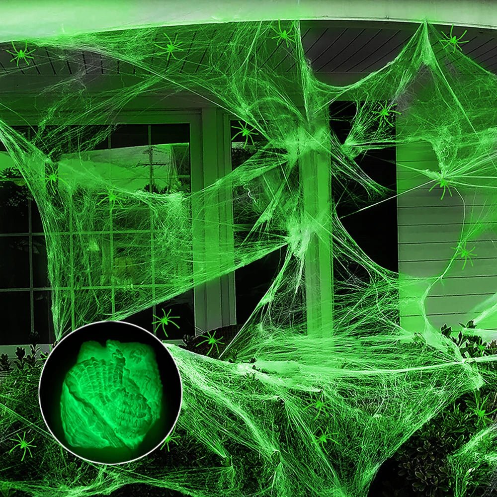 Toile d'Araignée Phosphorescente Halloween - Déco Extérieure - NovaPick